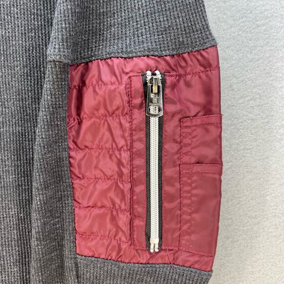 Southpole Top Women's XL Grey Maroon Crew Neck Pullover Sweatshirt Gorpcore - Picture 6 of 12